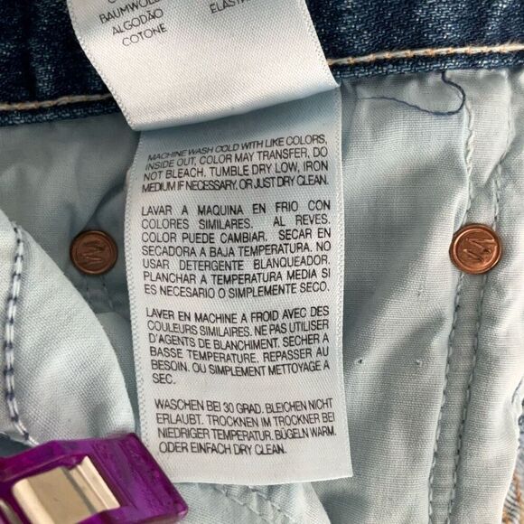 Mother Superior The Trickster Skinny Blue Denim Distressed Jeans Medium Wash Siz - Picture 8 of 11